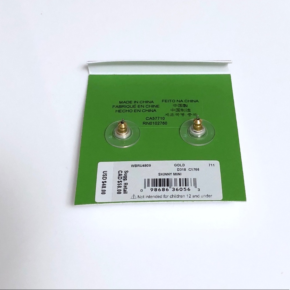 Kate Spade Skinny Mini Bow Stud Earrings - Picture 2 of 3